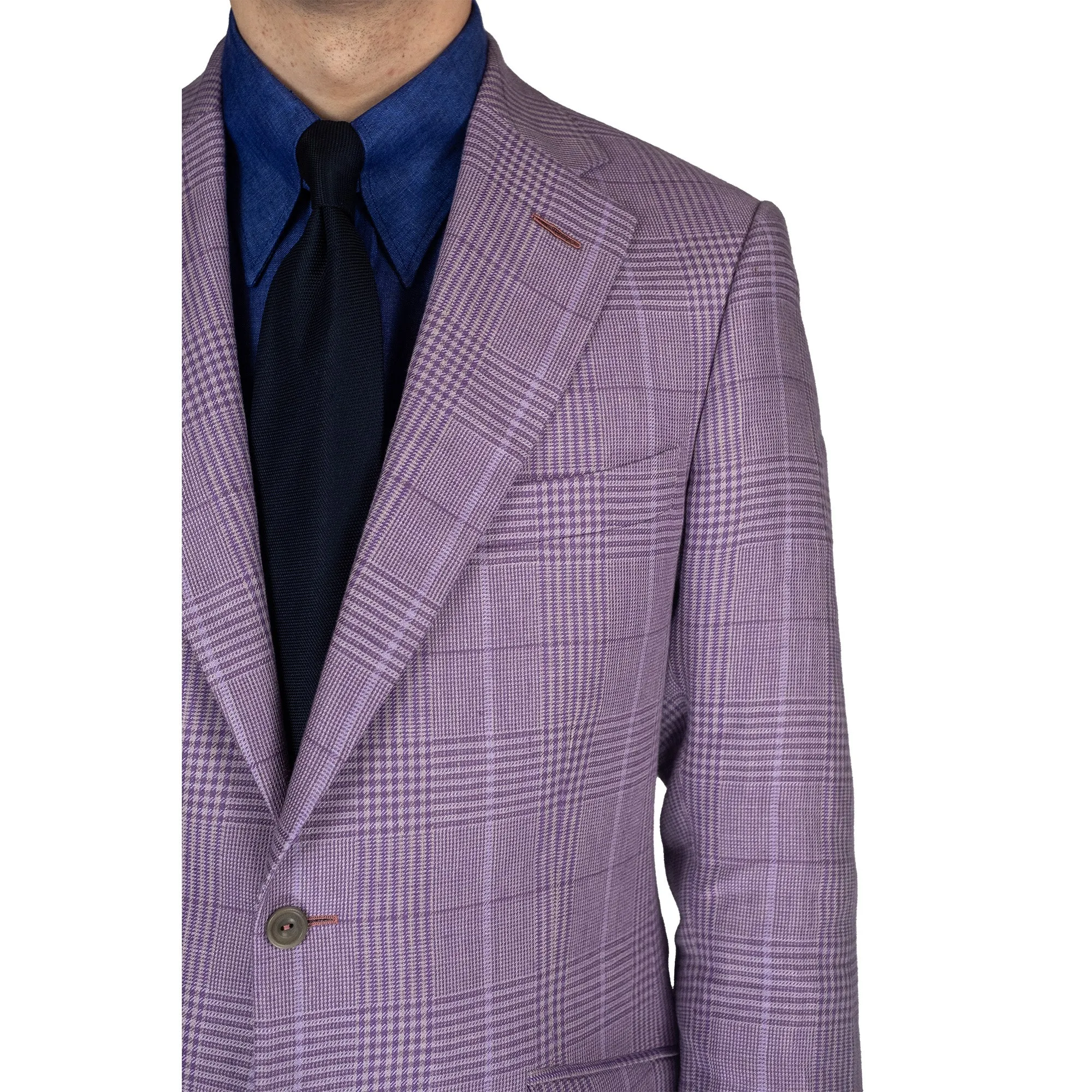 Jacket - Lilac-purple-pink checked linen by Maison Hellard (exclusive Flamant Rose) sold by Maximilian Mogg product image thumbnail 3