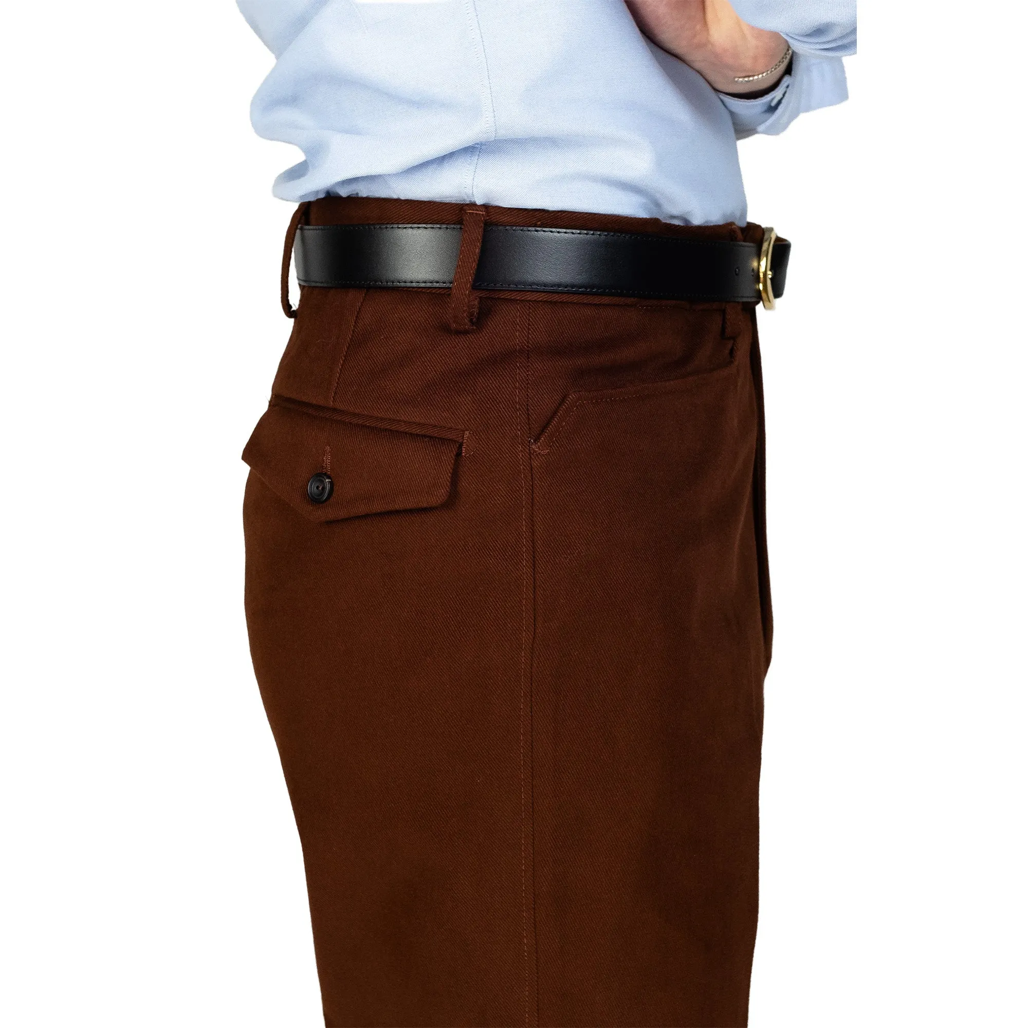 Chino - Reddish brown cotton twill sold by Maximilian Mogg product image thumbnail 3