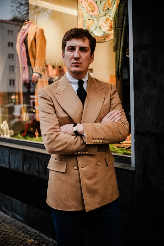 Jacket - Camel Cashmere sold by Maximilian Mogg