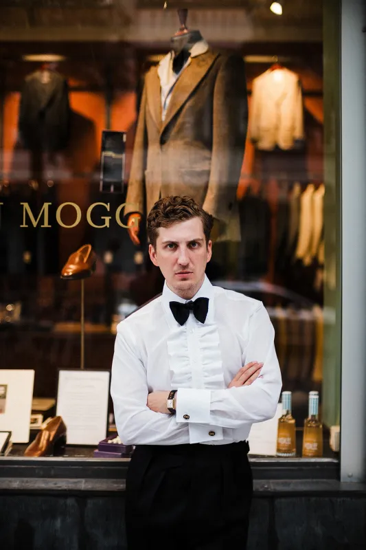 Shirt - White ruffle-front spearpoint sold by Maximilian Mogg