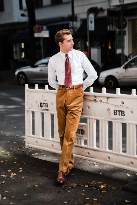 Trousers - Desert honey medium wale corduroy sold by Maximilian Mogg