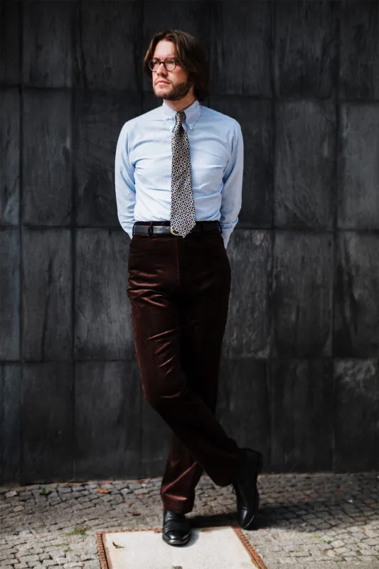 Trousers - chocolate medium wale corduroy sold by Maximilian Mogg