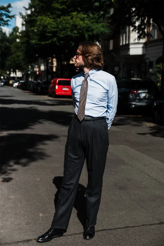 Trousers - Charcoal Flannel sold by Maximilian Mogg