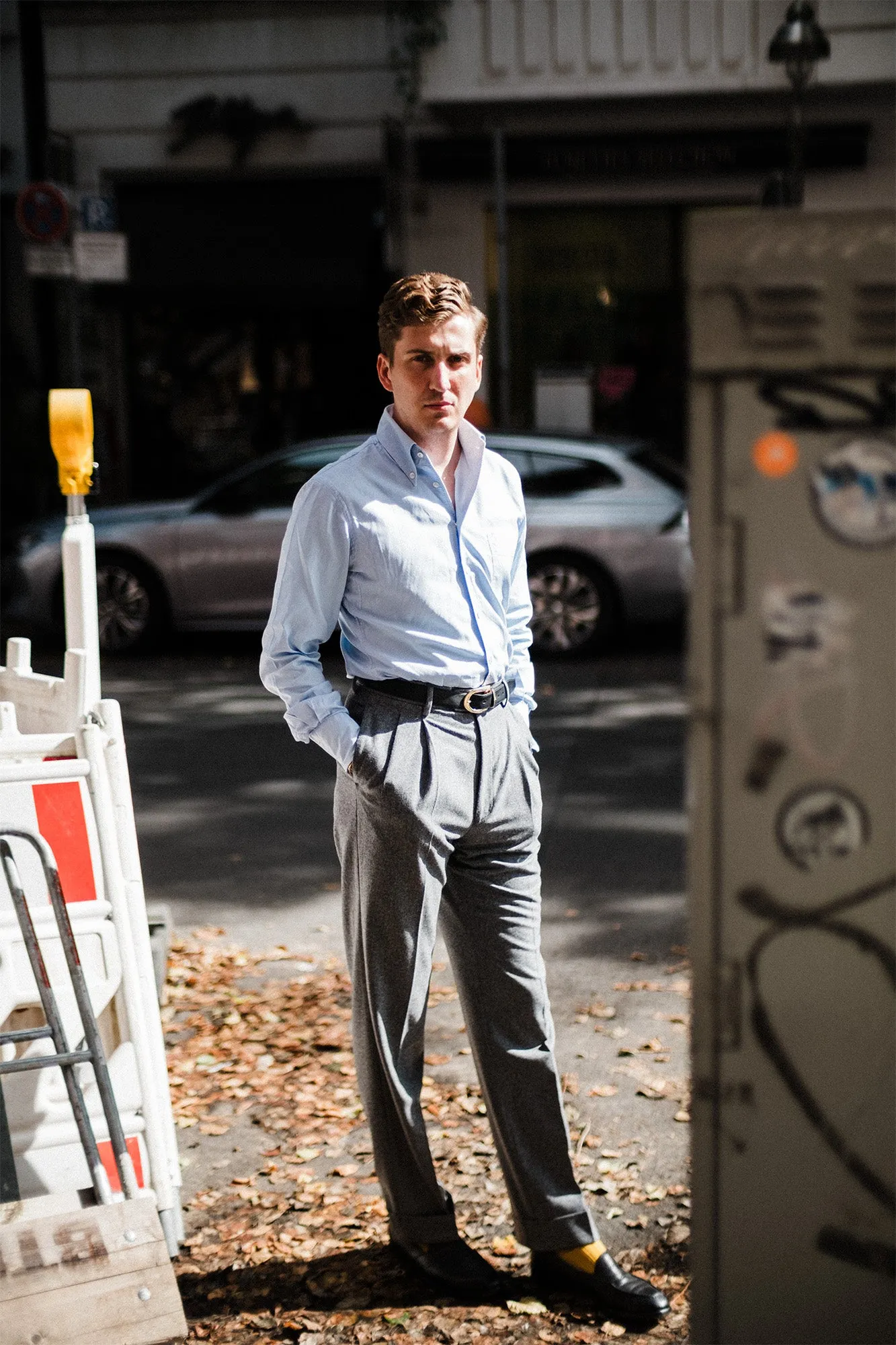 Pants - Mid grey flannel sold by Maximilian Mogg