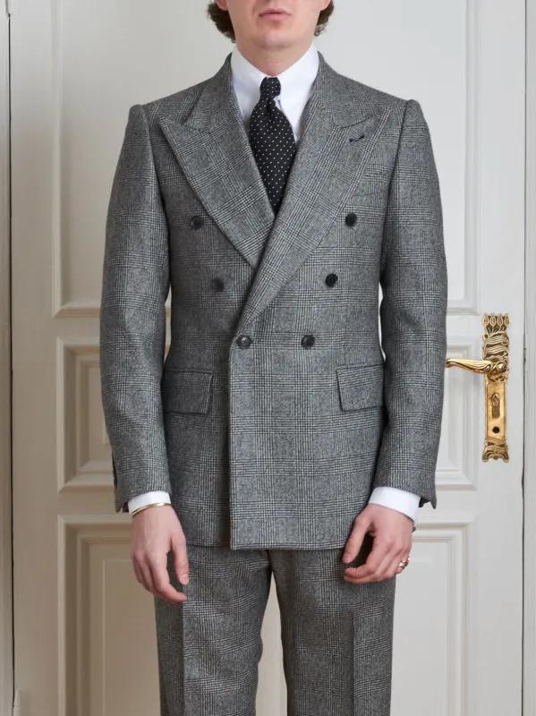 Suit - Grey-black glencheck flannel made by Maximilian Mogg