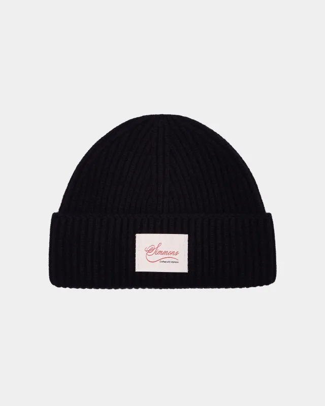 Cashmere Knit Beanie - Black sold by Daniel Simmons