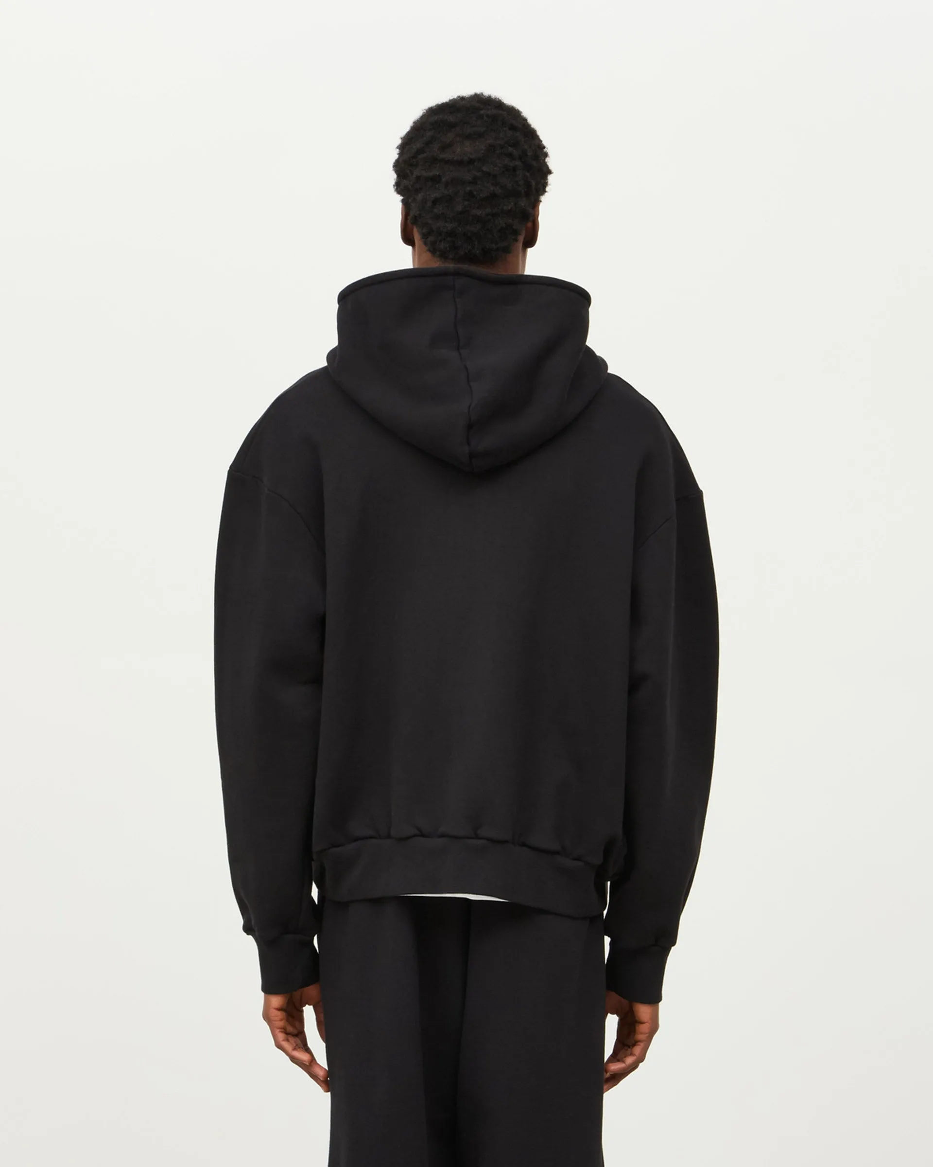 Zip Fleeceback Hoodie - Black sold by Daniel Simmons product image thumbnail 5