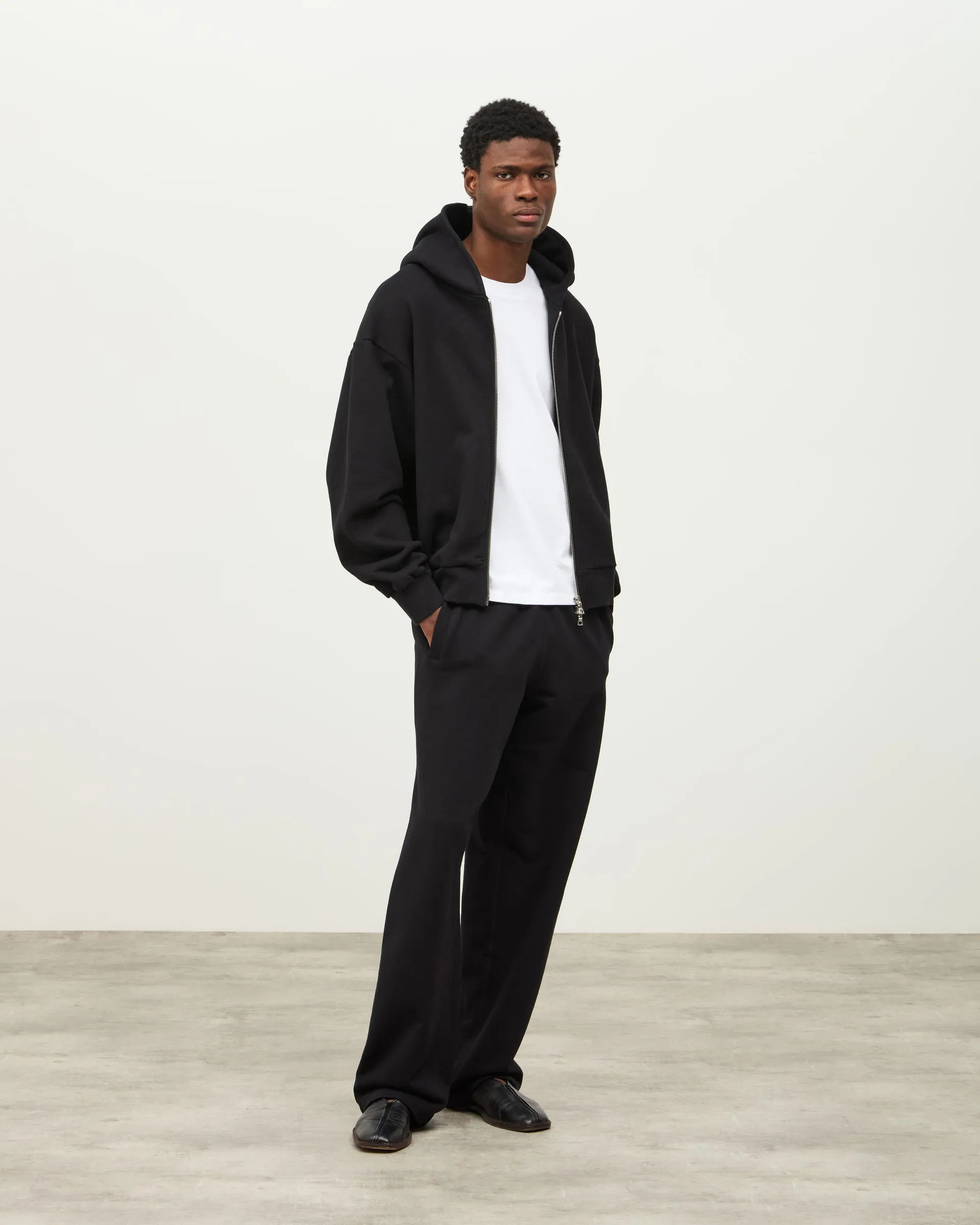 Zip Fleeceback Hoodie - Black sold by Daniel Simmons product image thumbnail 3