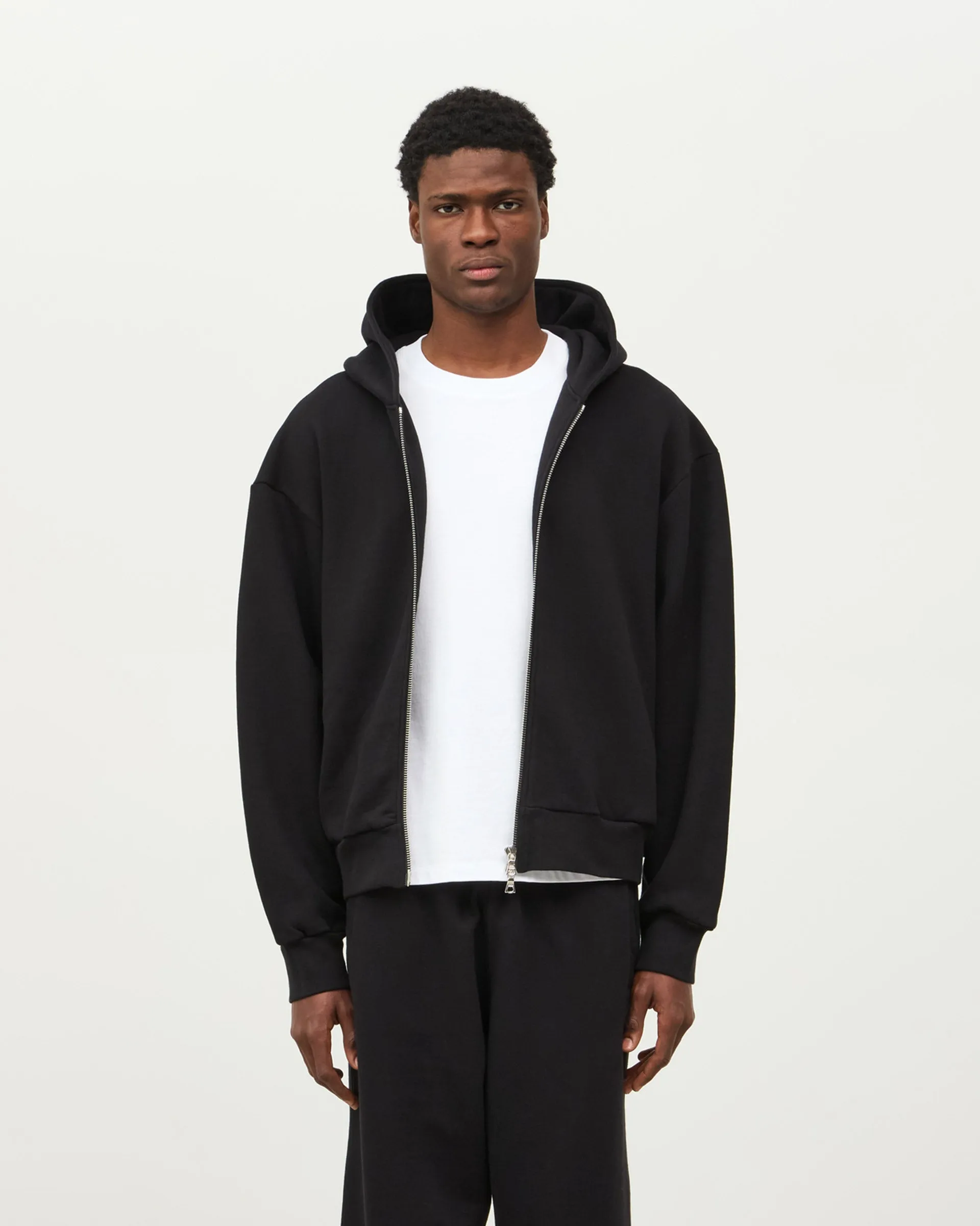 Zip Fleeceback Hoodie - Black sold by Daniel Simmons