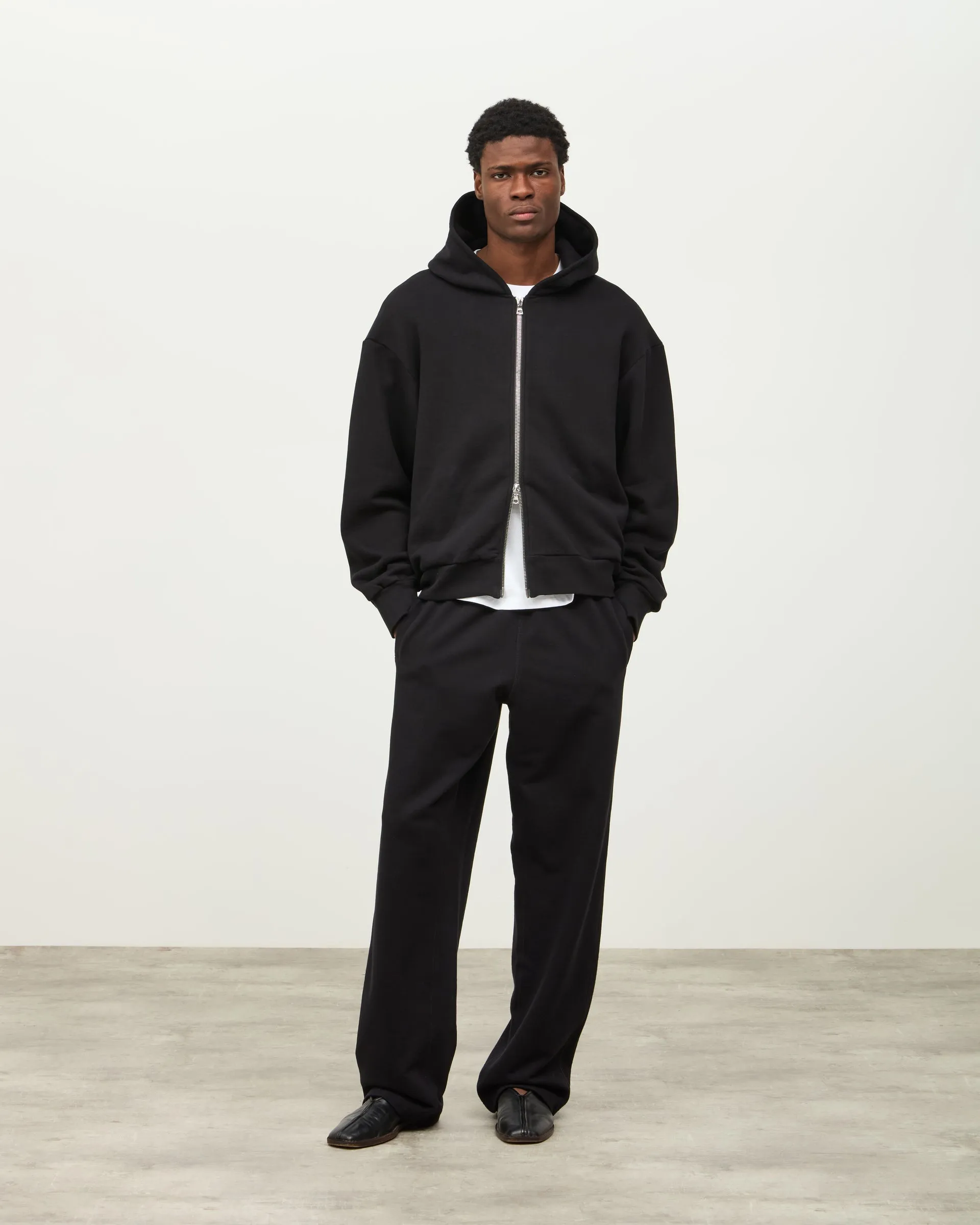 Zip Fleeceback Hoodie - Black sold by Daniel Simmons product image thumbnail 2