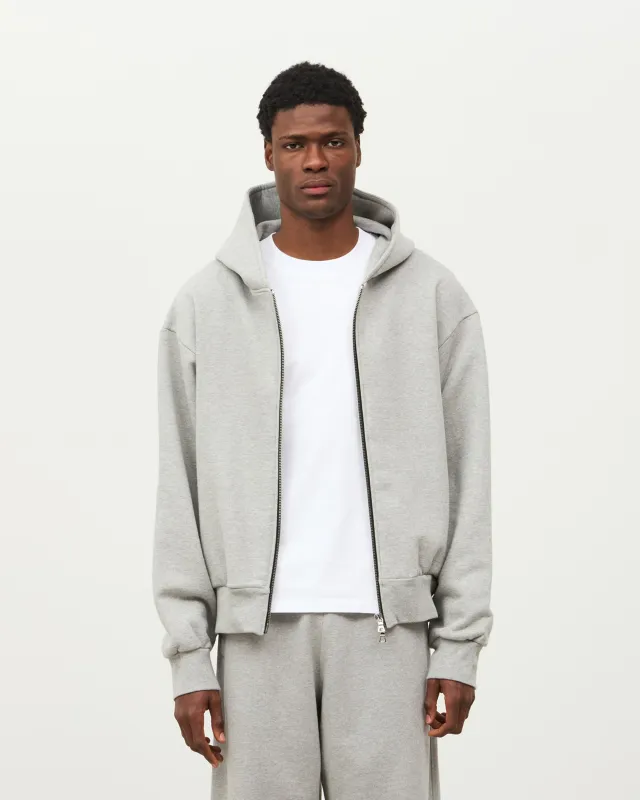 Zip Fleeceback Hoodie - Heather Grey sold by Daniel Simmons