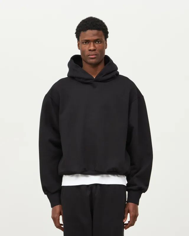 Essential Fleeceback Hoodie - Black sold by Daniel Simmons
