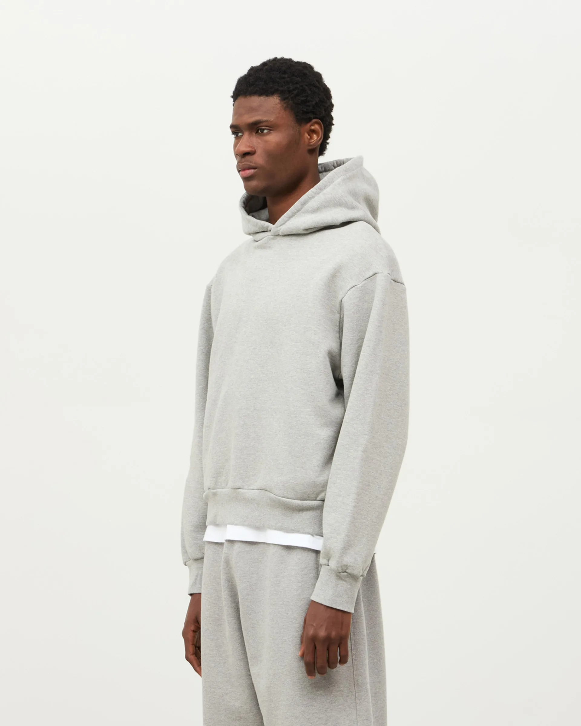 Essential Fleeceback Hoodie - Heather Grey sold by Daniel Simmons product image thumbnail 3