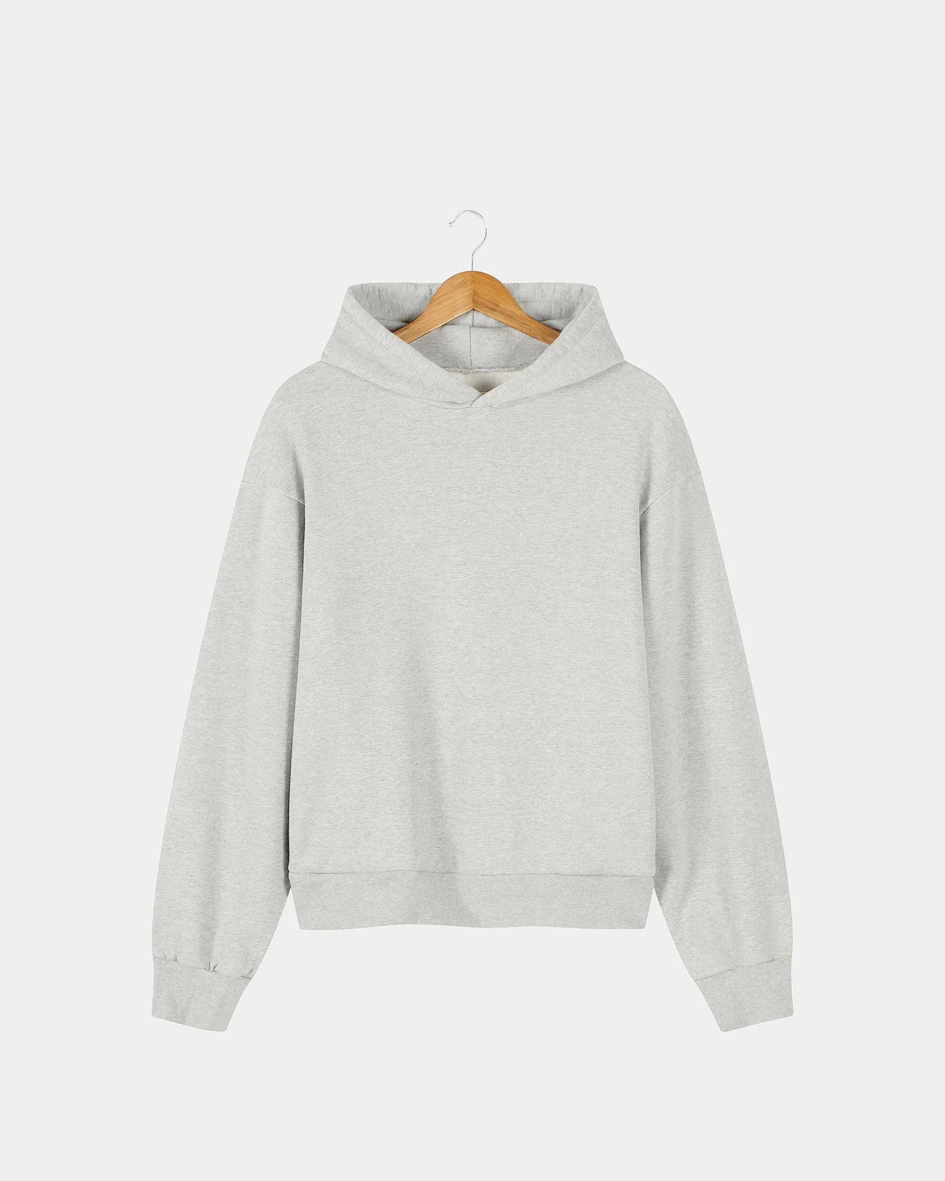 Essential Fleeceback Hoodie - Heather Grey sold by Daniel Simmons product image thumbnail 5