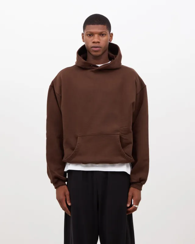 Box Fit Fleeceback Hoodie - Brown sold by Daniel Simmons