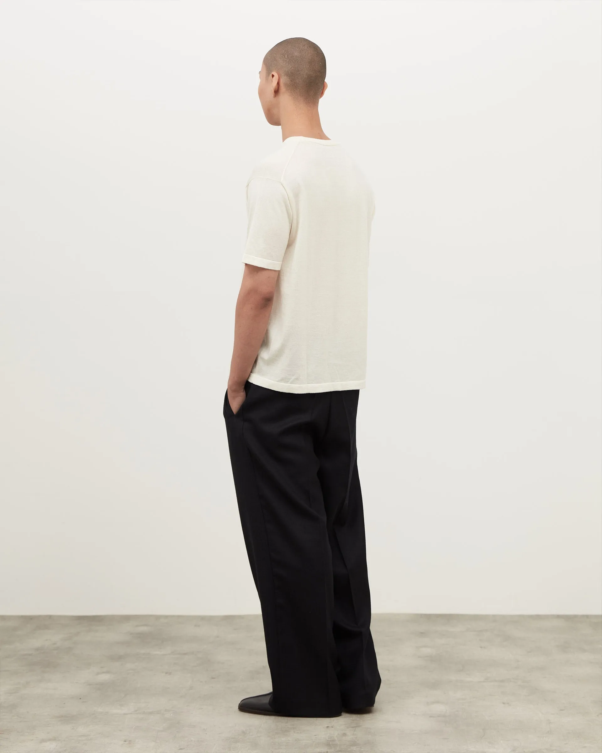 Merino Wool Knit T-Shirt - Cream sold by Daniel Simmons product image thumbnail 2