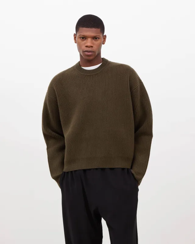 Merino Knit Sweater - Moss Green made by Daniel Simmons