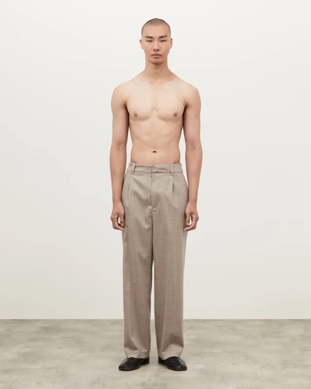 Essential Pleated Trousers - Stone sold by Daniel Simmons