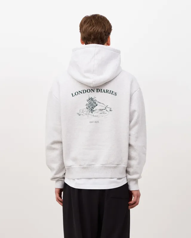 London Diaries Flowers Hoodie - Ash Grey sold by Daniel Simmons