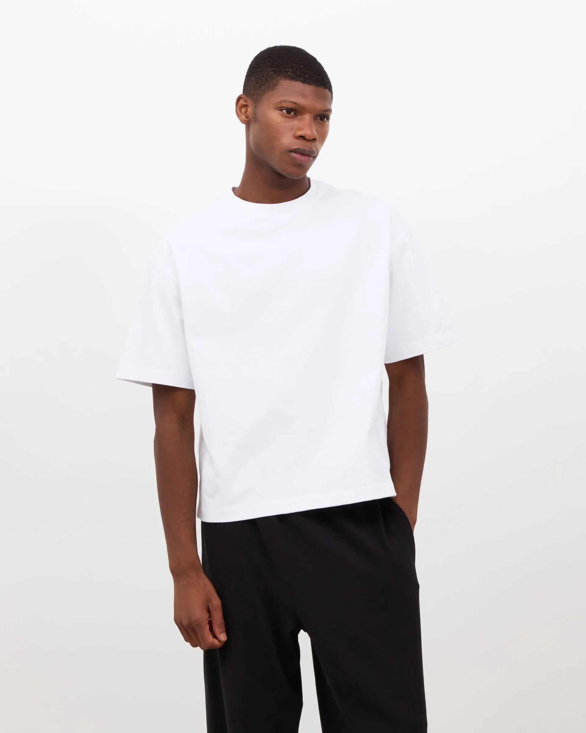 Box Fit T-shirt (Cropped) - White sold by Daniel Simmons product image thumbnail 3