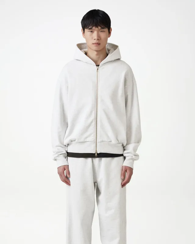 Zip Fleeceback Hoodie - Ash Grey sold by Daniel Simmons