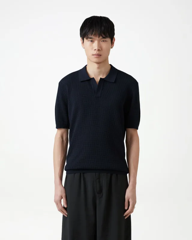 Albany Waffle Polo Shirt sold by Daniel Simmons