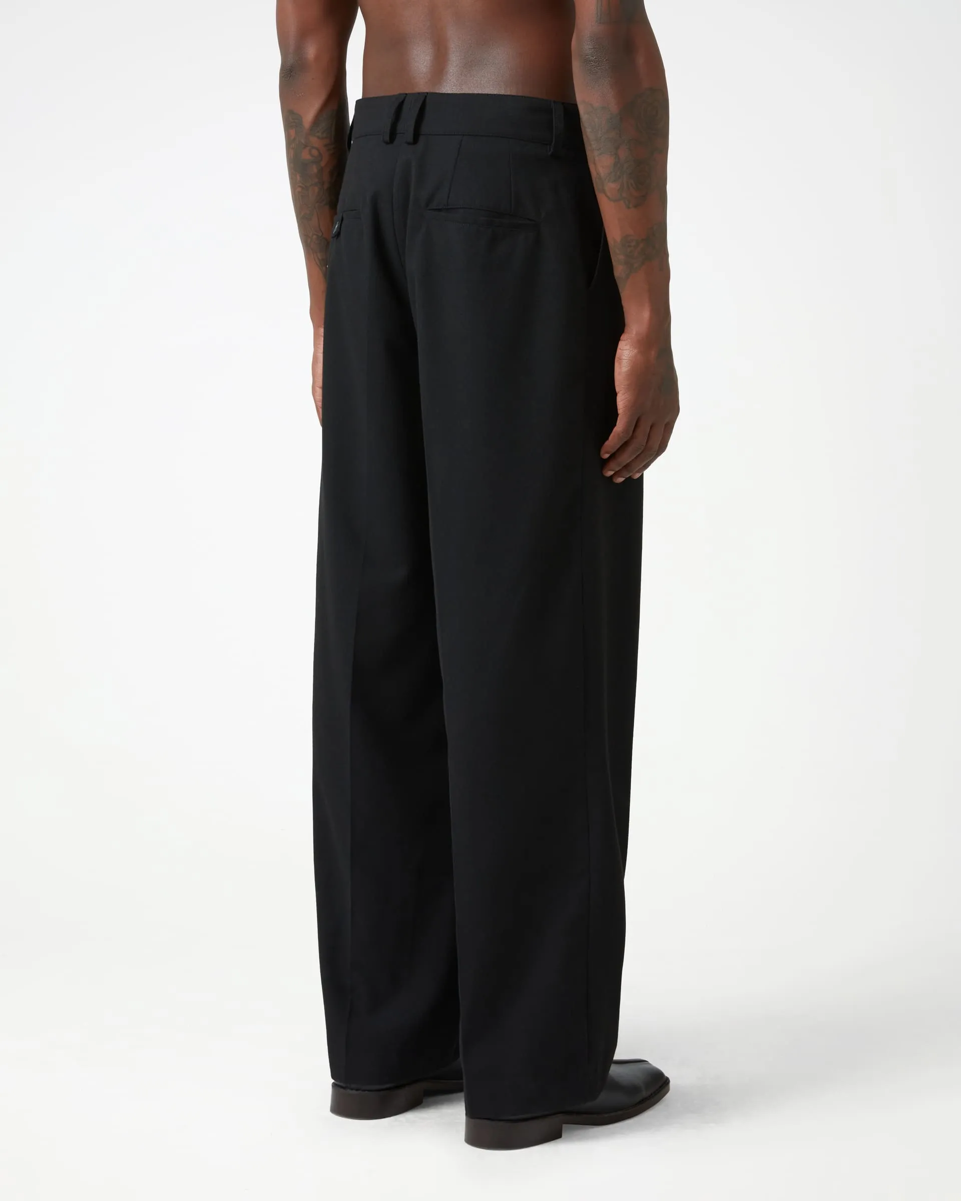 Soft Handle Essential Pleated Trousers - Black sold by Daniel Simmons product image thumbnail 4