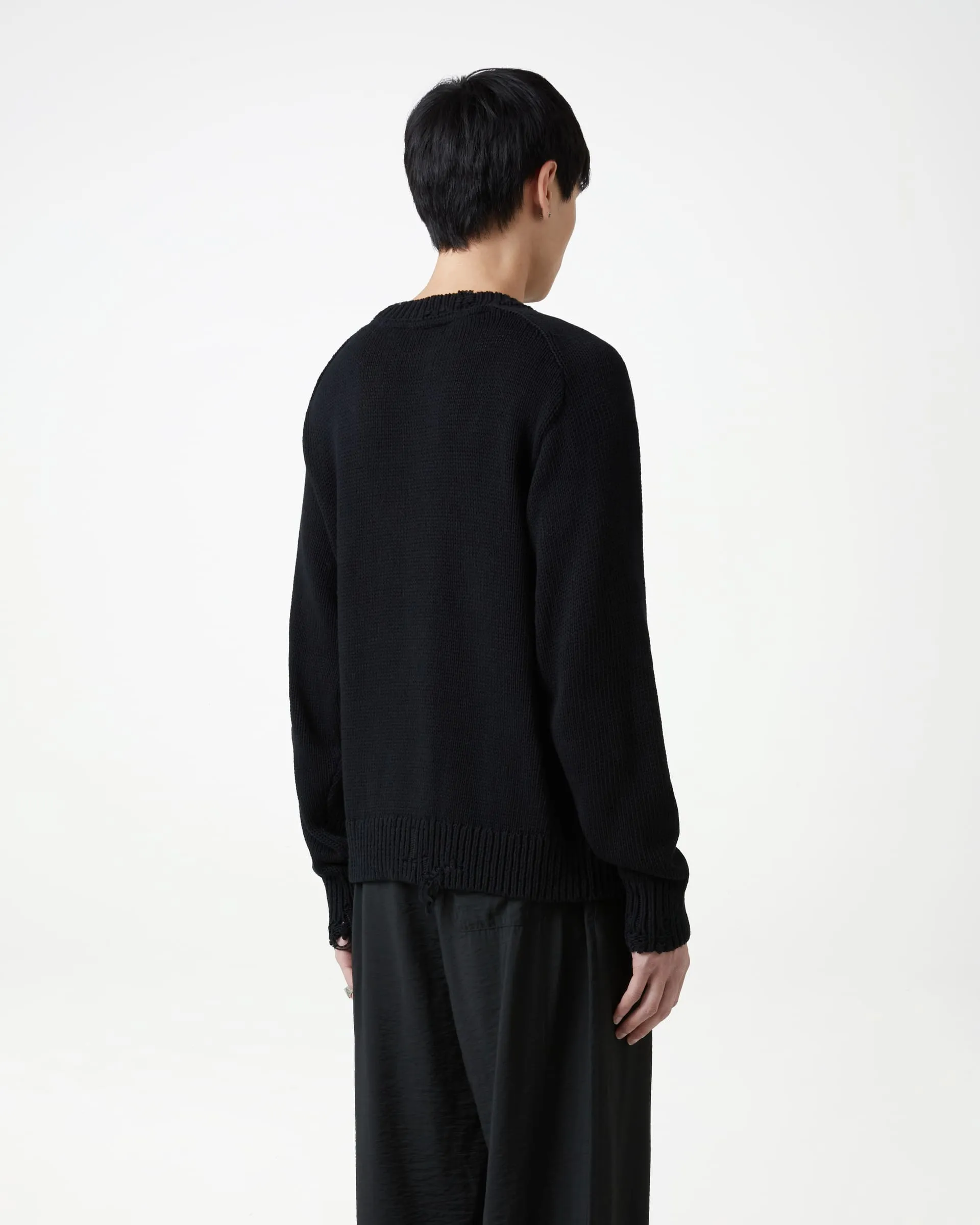 Distressed Cotton Knit Jumper - Black sold by Daniel Simmons product image thumbnail 4