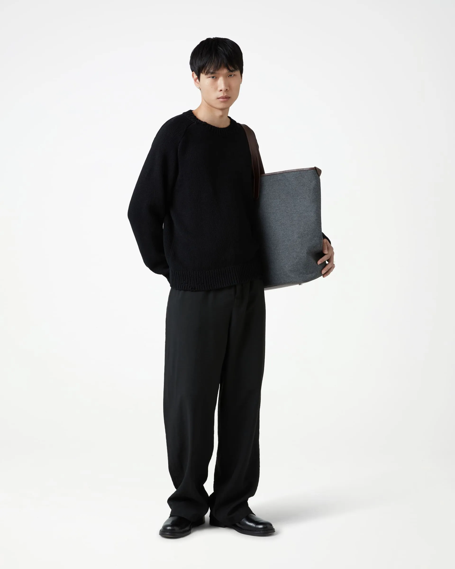Distressed Cotton Knit Jumper - Black sold by Daniel Simmons product image thumbnail 2