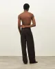 Herringbone Forest Pleated Trouser - Brown sold by Daniel Simmons