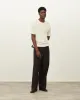 Herringbone Forest Pleated Trouser - Brown sold by Daniel Simmons