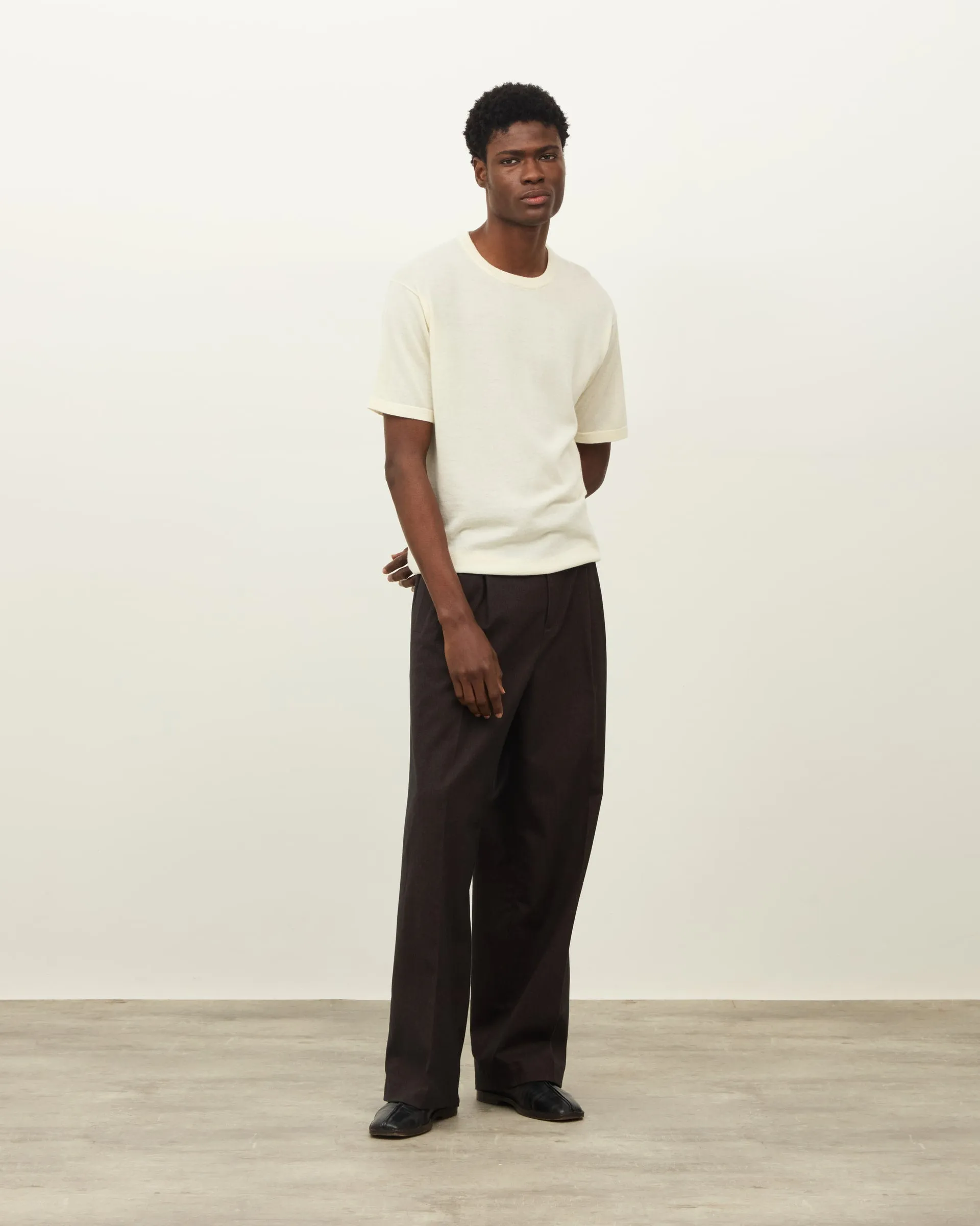 Herringbone Forest Pleated Trouser - Brown sold by Daniel Simmons product image thumbnail 5