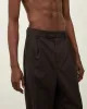 Herringbone Forest Pleated Trouser - Brown sold by Daniel Simmons