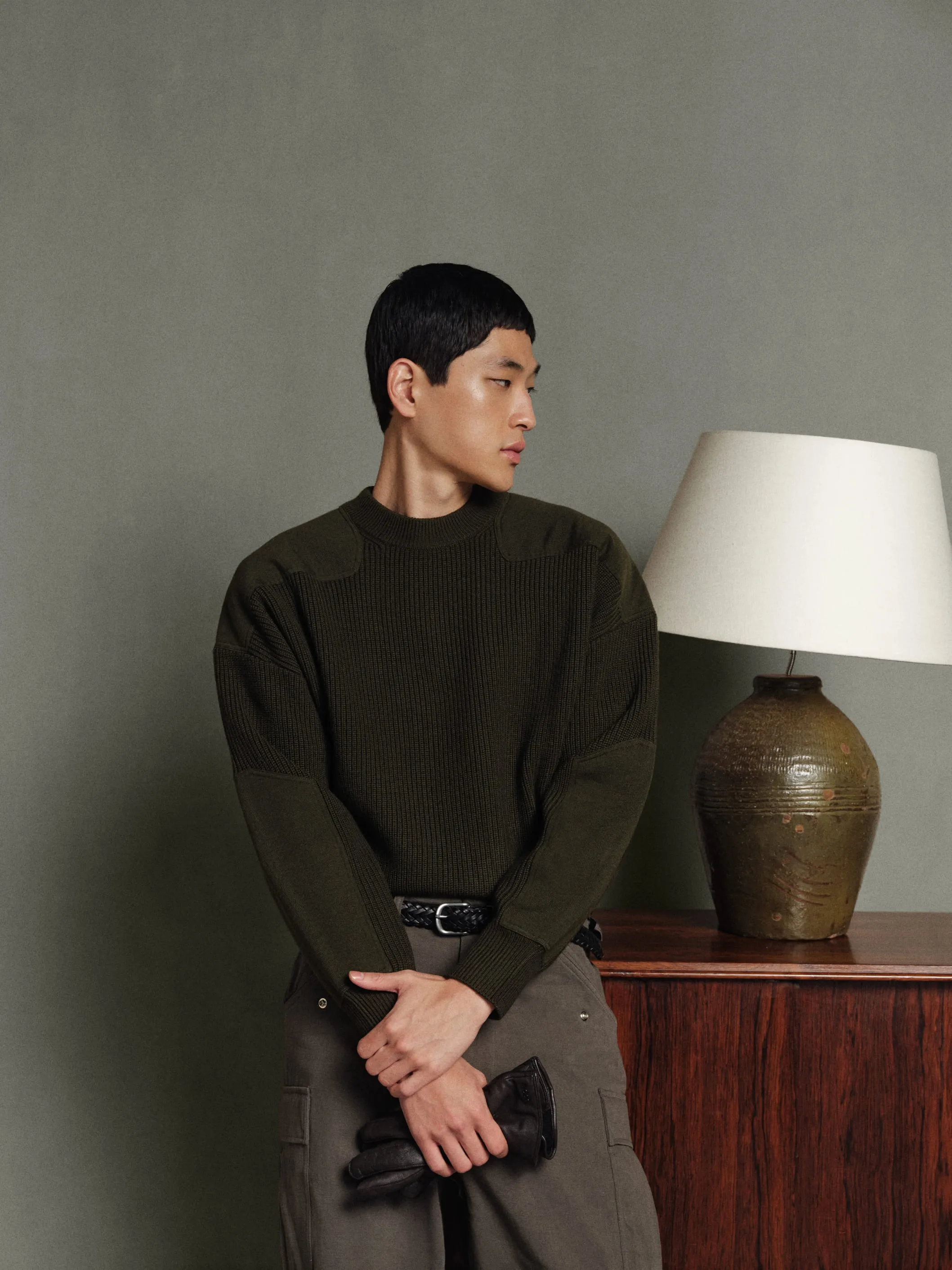 Military Knit Sweater - Green sold by Daniel Simmons product image thumbnail 2