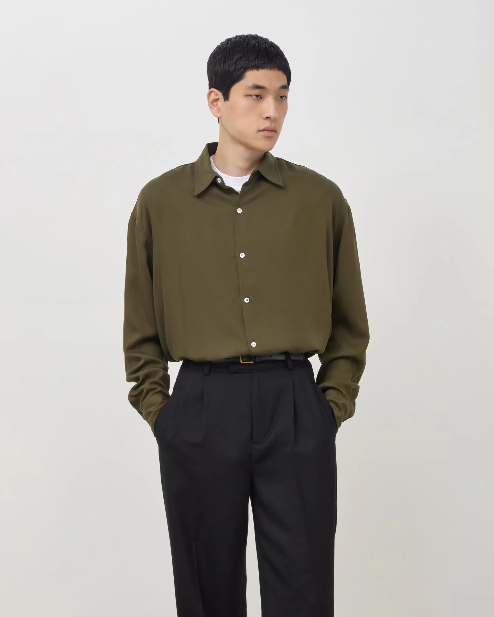 Drape Shirt V2 - Khaki sold by Daniel Simmons product image thumbnail 3