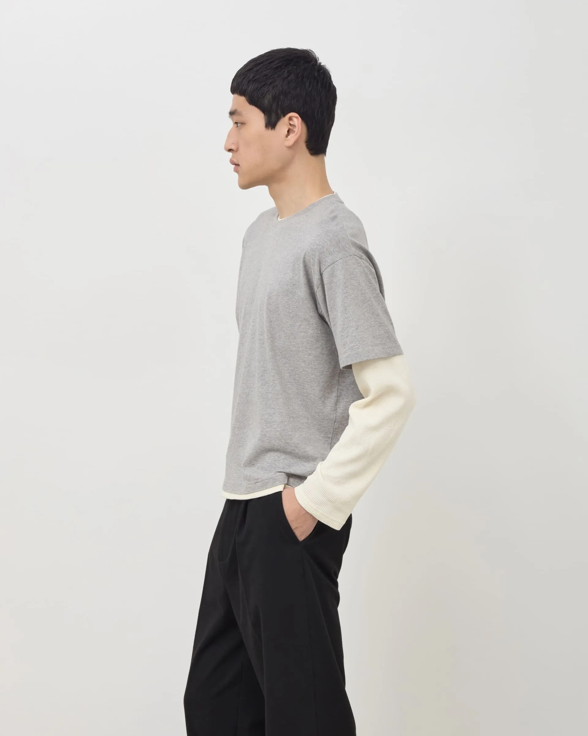 Layered Long Sleeve T-Shirt - Grey / Cream sold by Daniel Simmons product image thumbnail 5