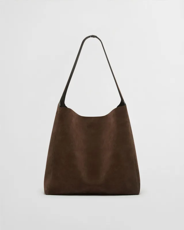 Scandicci Suede Slouch Bag - Dark Brown sold by Daniel Simmons