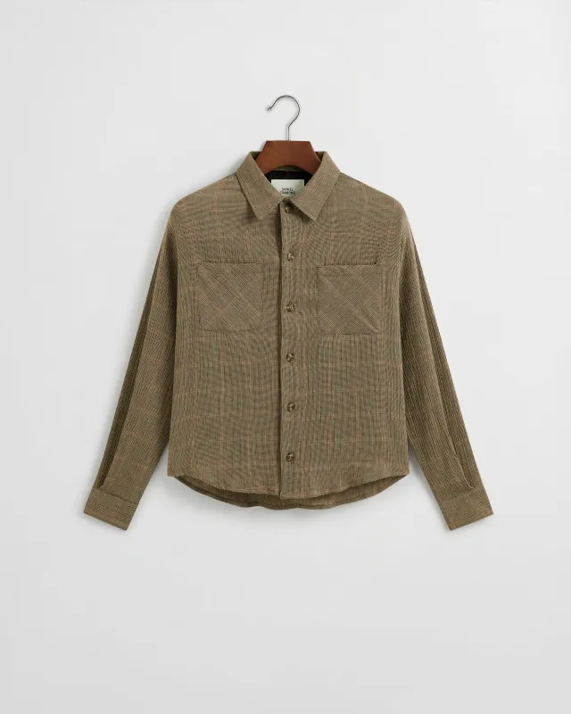 Portuguese Flannel Shirt - Beige and Brown made by Daniel Simmons