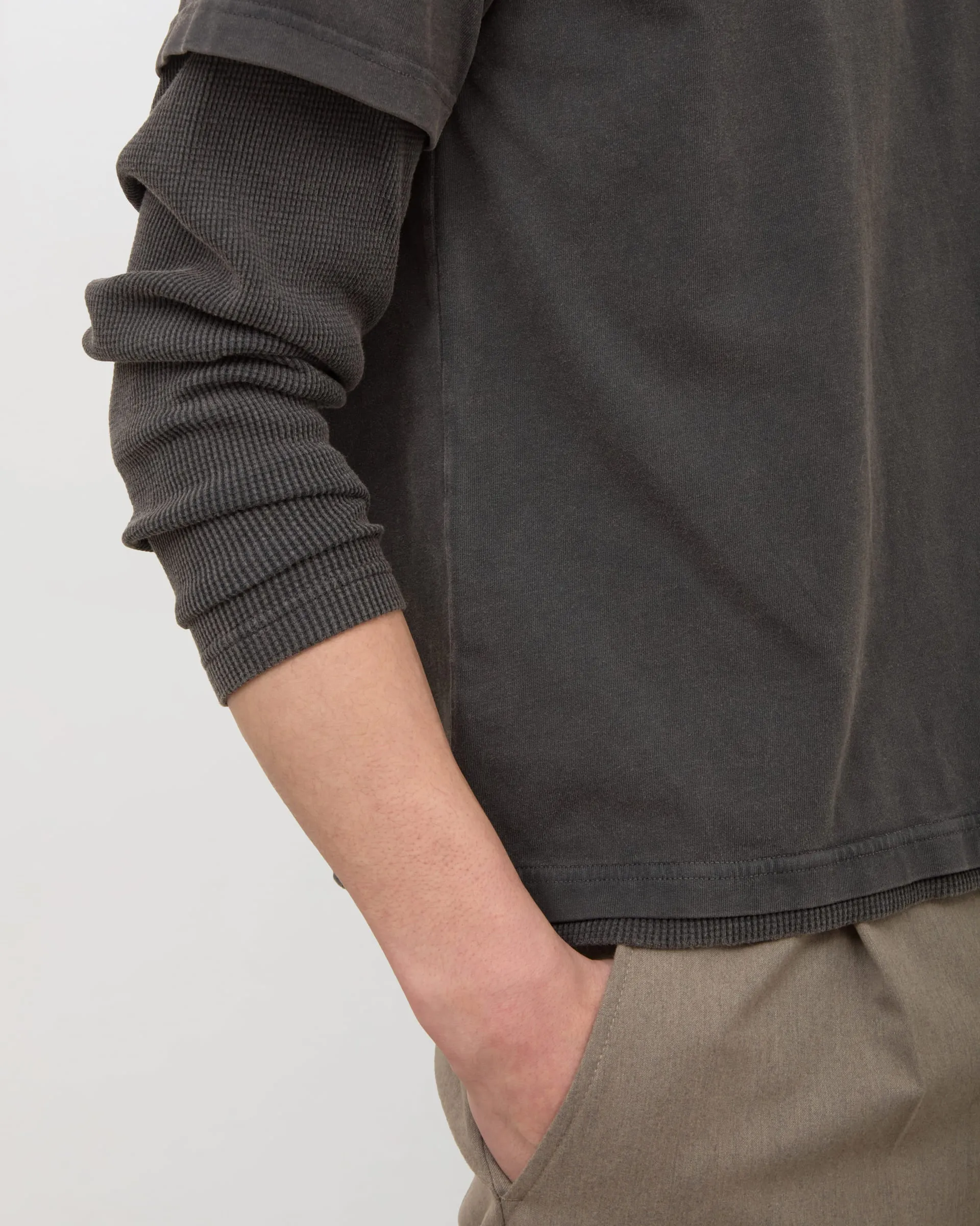 Layered Long Sleeve T-Shirt - Washed Grey sold by Daniel Simmons product image thumbnail 5