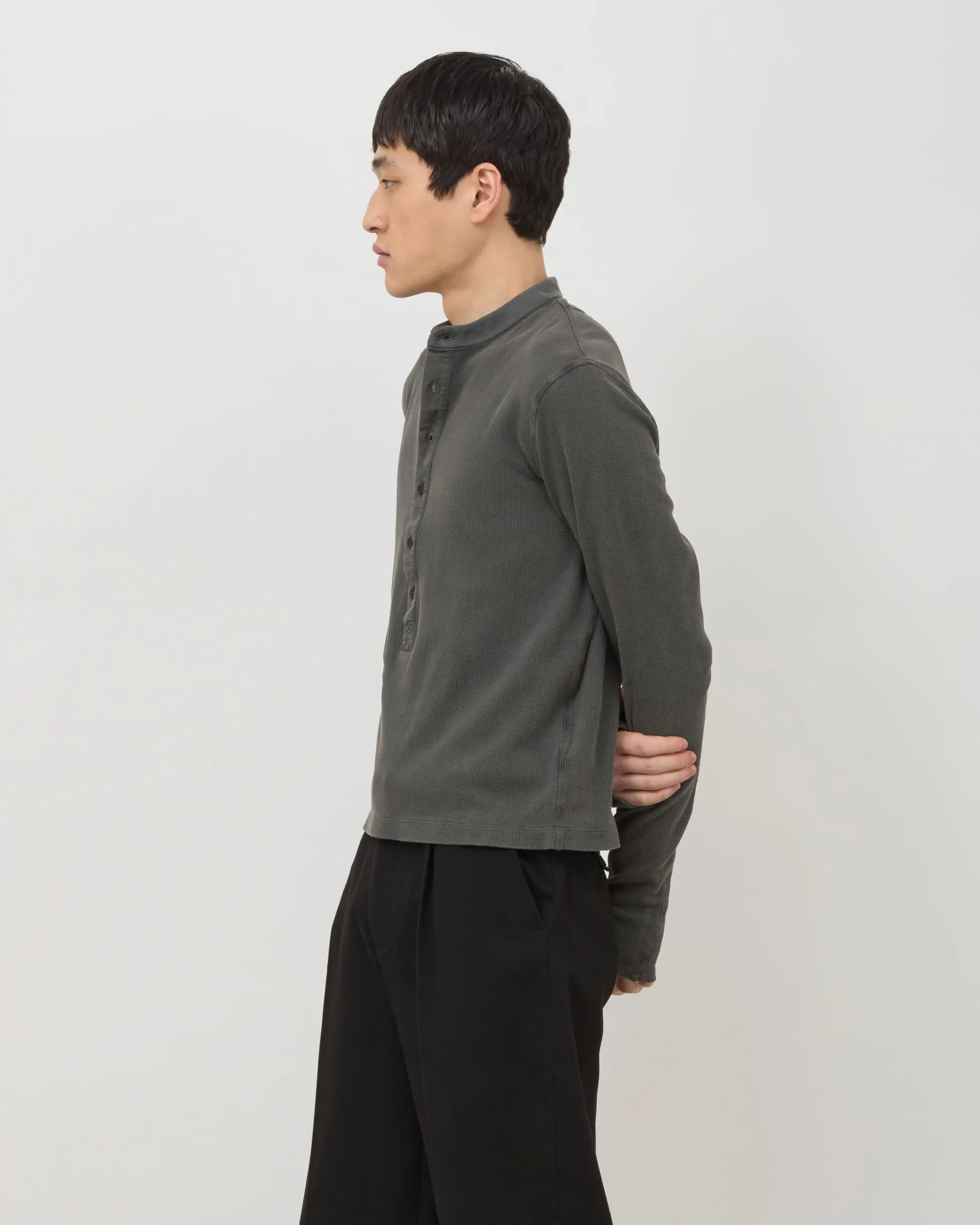 Long Button Henley - Washed Grey sold by Daniel Simmons product image thumbnail 5