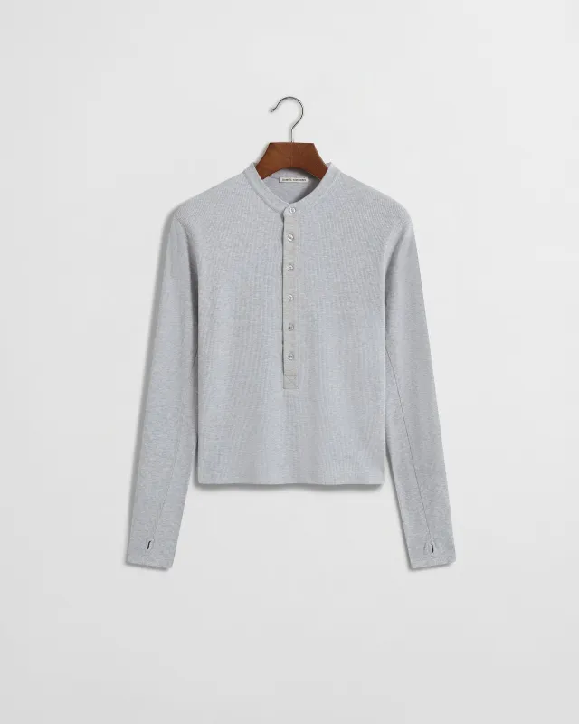 Long Button Henley - Heather Grey made by Daniel Simmons