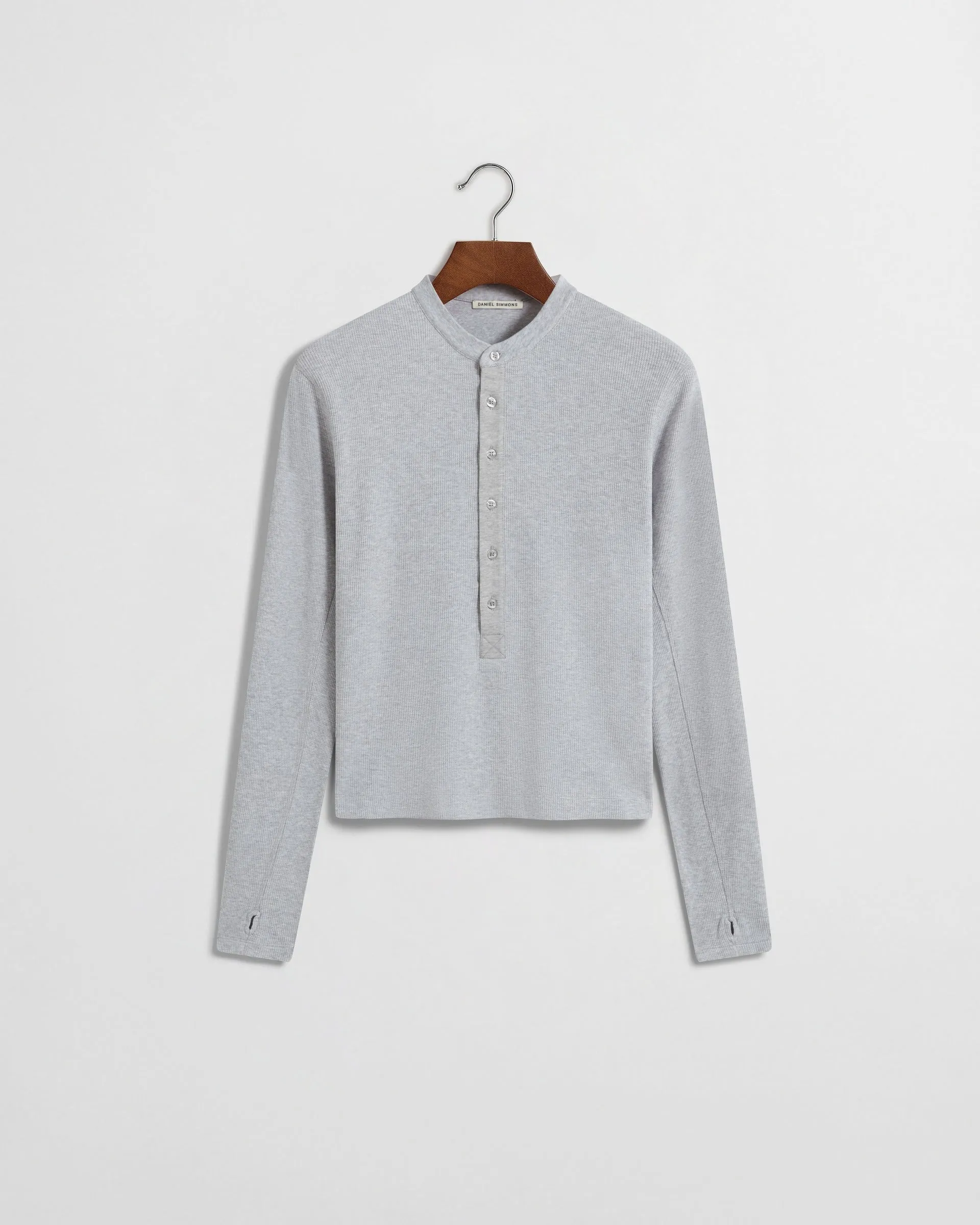 Long Button Henley - Heather Grey sold by Daniel Simmons