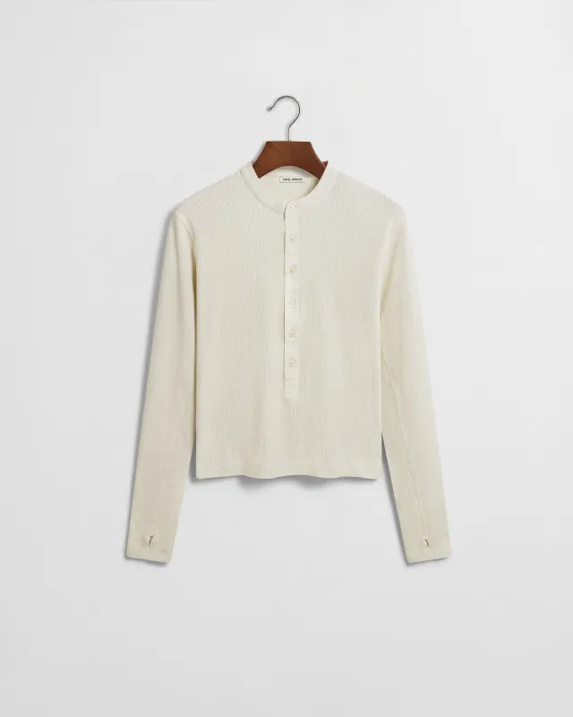 Long Button Henley - Vintage White made by Daniel Simmons