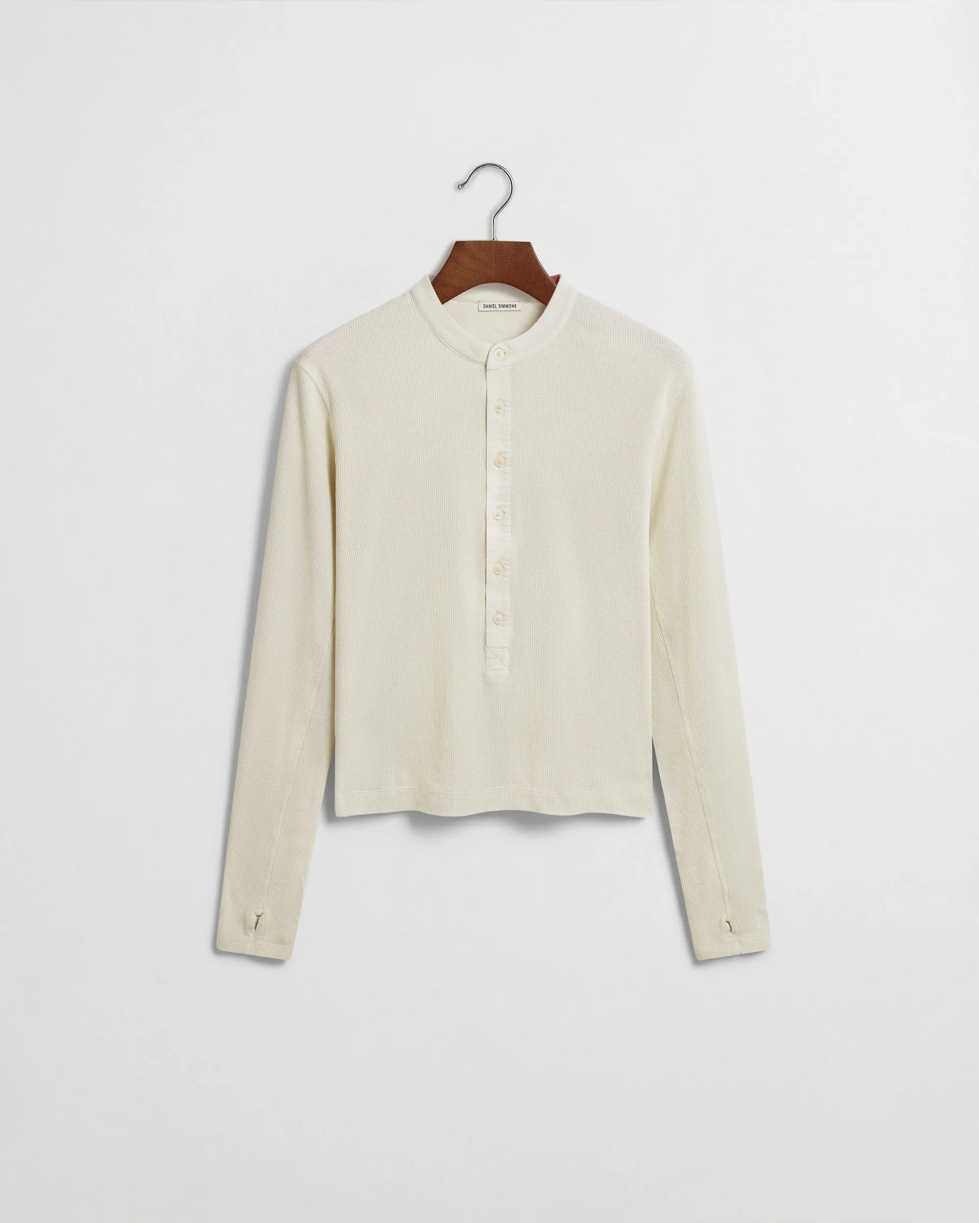 Long Button Henley - Vintage White sold by Daniel Simmons