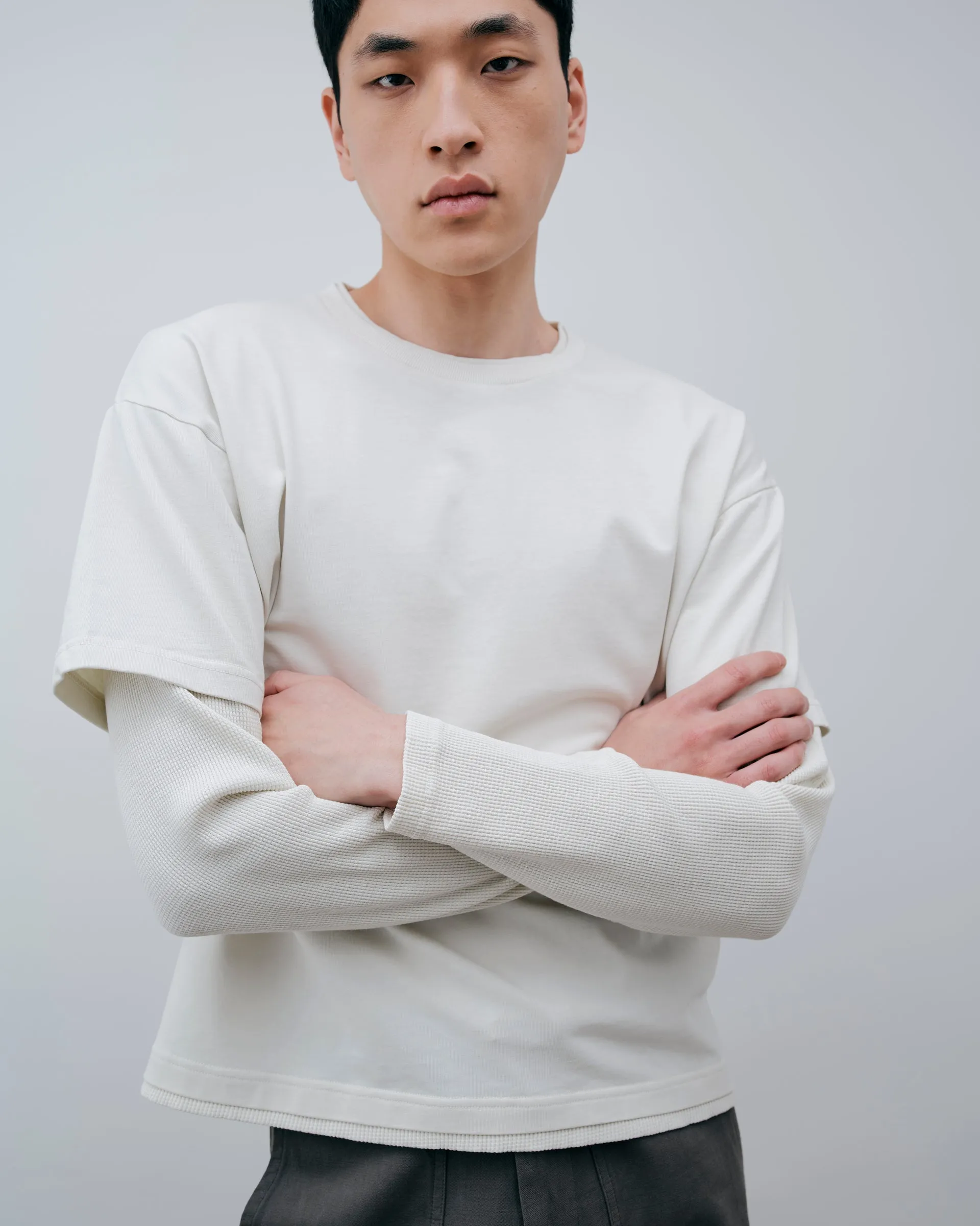 Layered Long Sleeve T-Shirt - Vintage White sold by Daniel Simmons product image thumbnail 3