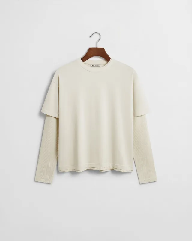 Layered Long Sleeve T-Shirt - Vintage White made by Daniel Simmons