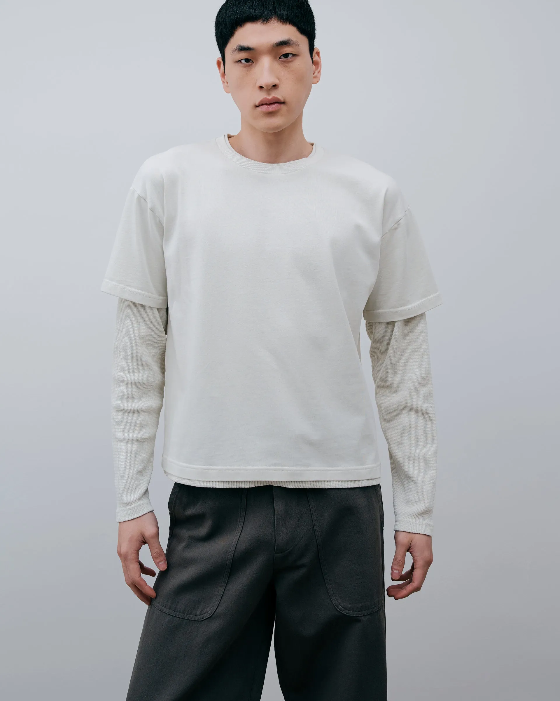 Layered Long Sleeve T-Shirt - Vintage White sold by Daniel Simmons product image thumbnail 5