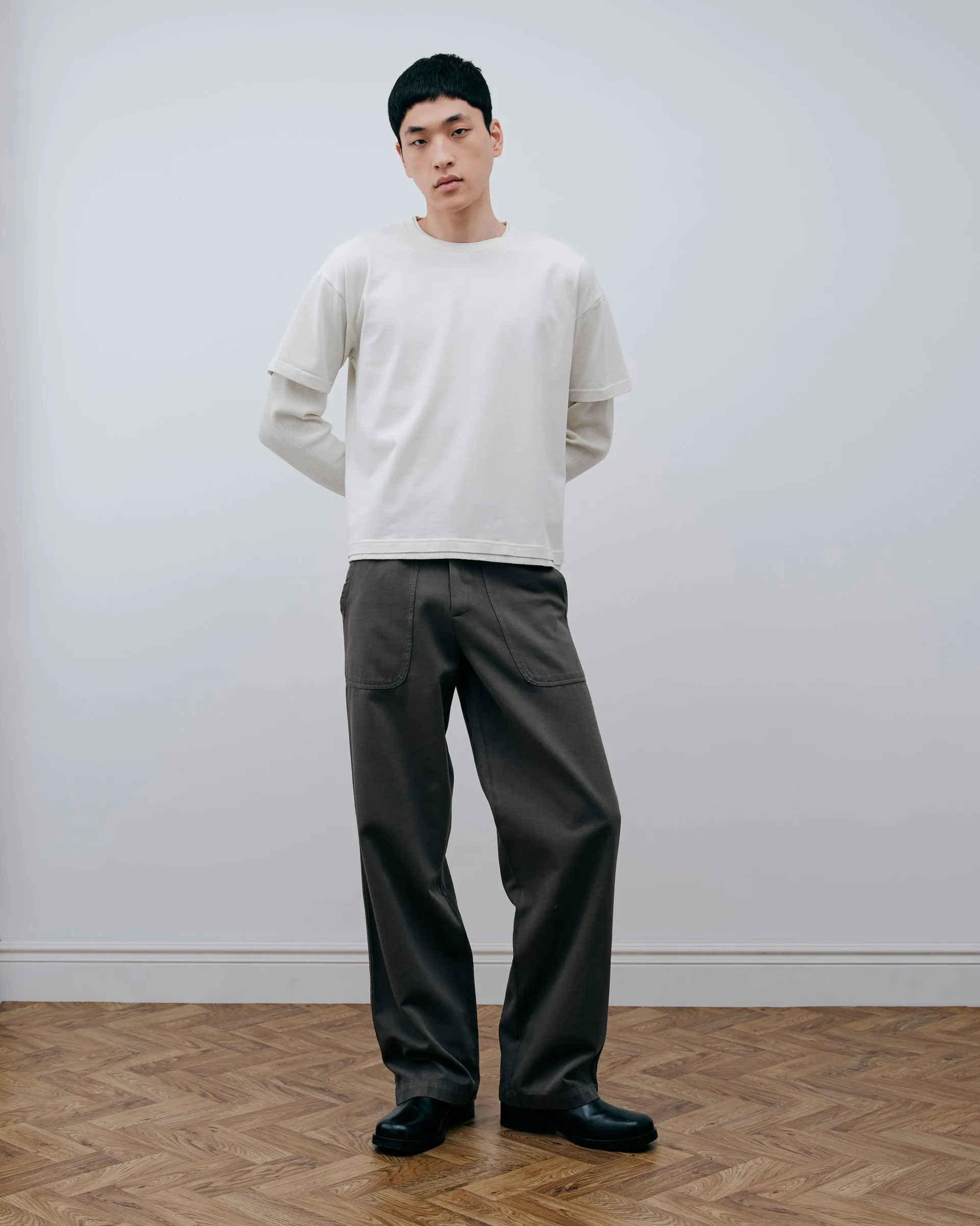 Layered Long Sleeve T-Shirt - Vintage White sold by Daniel Simmons product image thumbnail 2