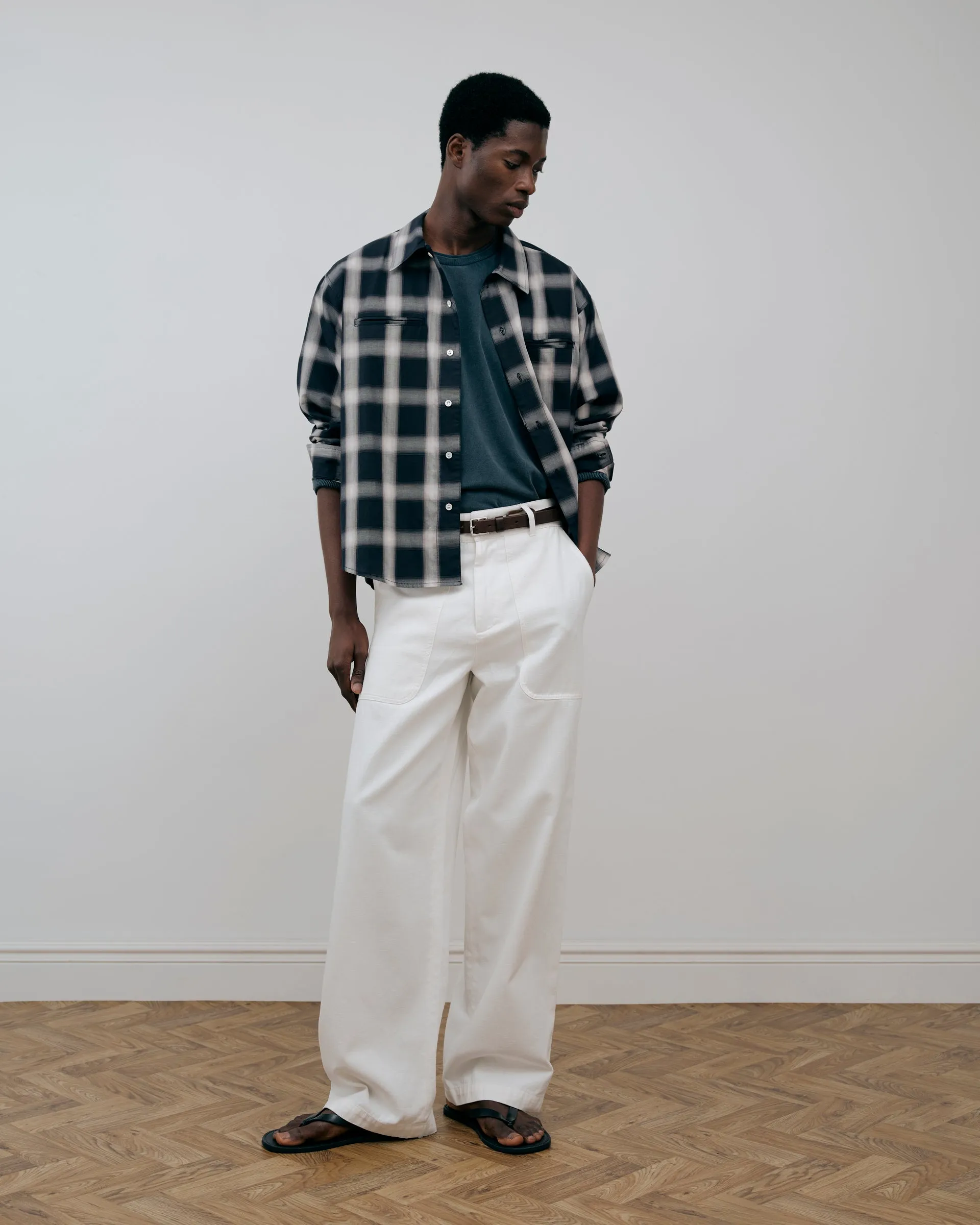 Japanese Lightweight Flannel - Navy and Ivory sold by Daniel Simmons product image thumbnail 3