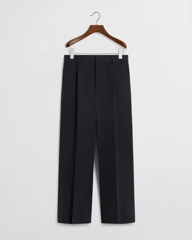 Soft Handle Essential Pleated Trousers - Deeper Navy made by Daniel Simmons